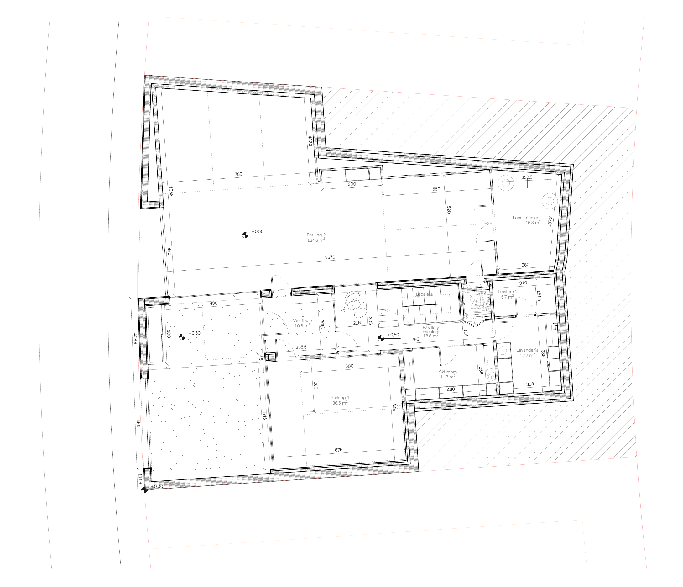 Guillaume Residence — Basement plan + site context