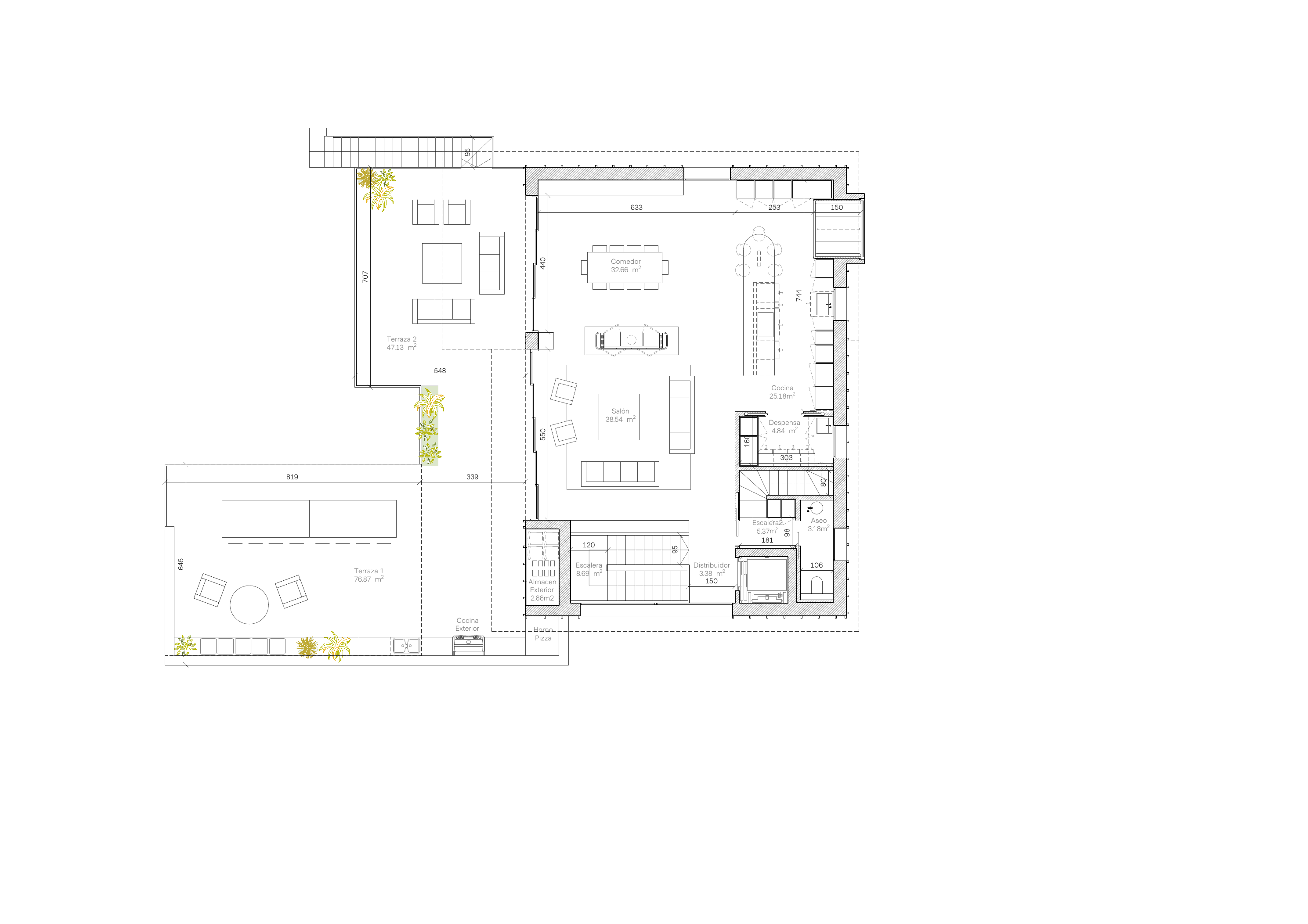 Claire Residence — First floor plan + site context